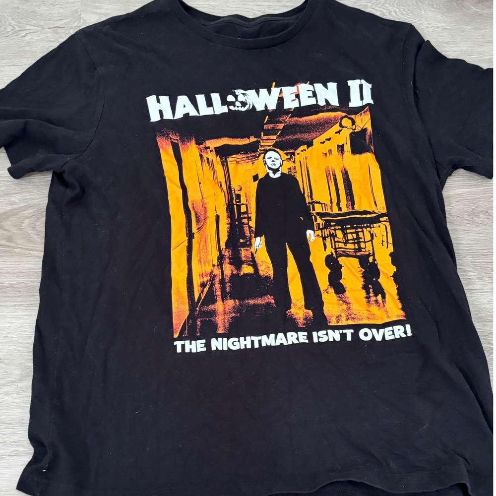 Halloween II Michael Myers Graphic T-Shirt Black XL Horror Movie Nightmare Tee